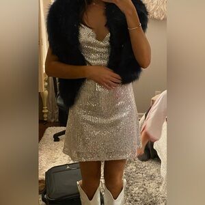 New Years Eve!!!! Silver sequined mini dress